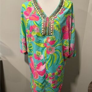 Lilly Pulitzer Wilda Caftan Dress Women’s Size Small Belt Missing